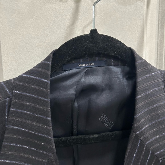 Versace Collection 2 Piece Pinstripe Double Breasted Suit Jacket Set 58 L / 48 L - Picture 3 of 13
